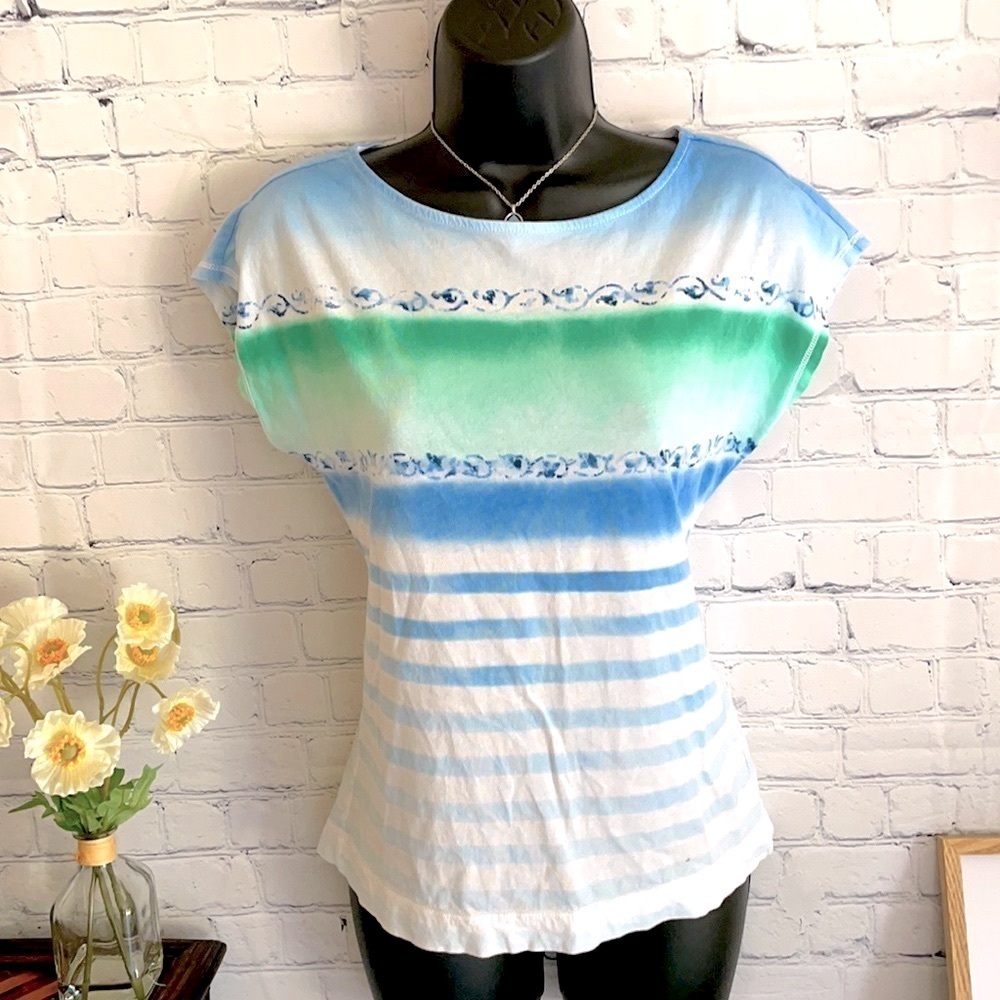 Ralph Lauren Jean Co Tshirt Top Shirt Tie Dye Stripes